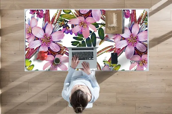 Sous main de bureau Fleurs roses