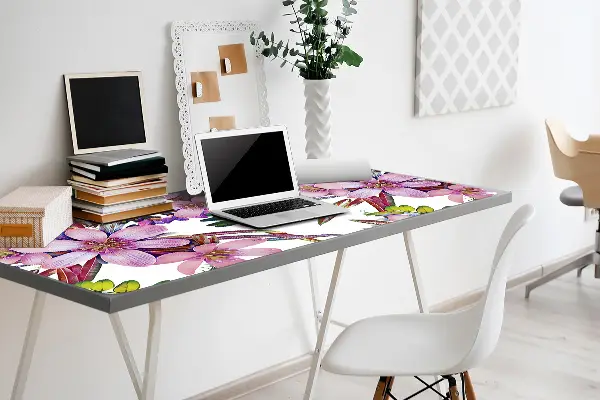 Sous main de bureau Fleurs roses