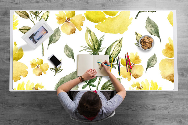 Tapis de bureau Fleurs jaunes