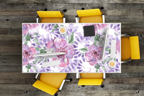 Sous-main bureau Fleurs pourpres