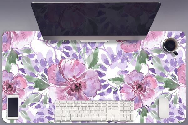 Sous-main bureau Fleurs pourpres
