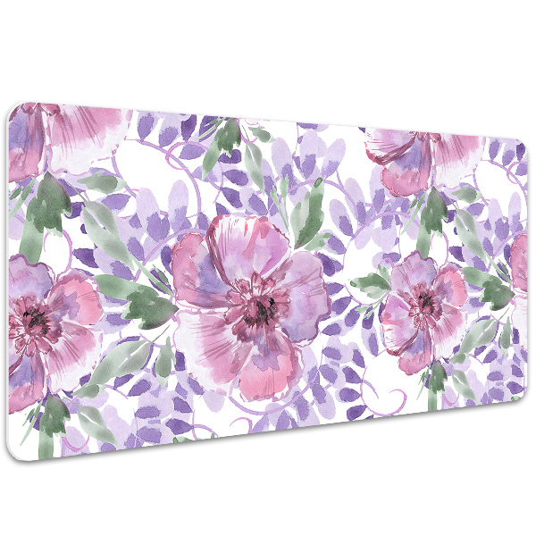 Sous-main bureau Fleurs pourpres
