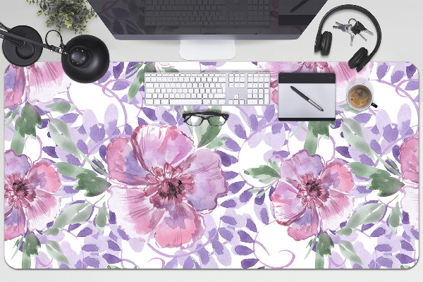 Sous-main bureau Fleurs pourpres