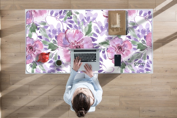 Sous-main bureau Fleurs pourpres