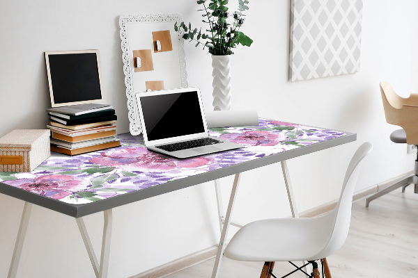 Sous-main bureau Fleurs pourpres