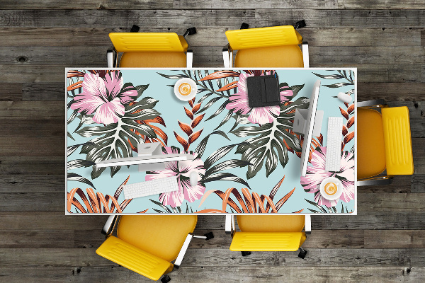 Sous-main bureau Fleurs hibiscus