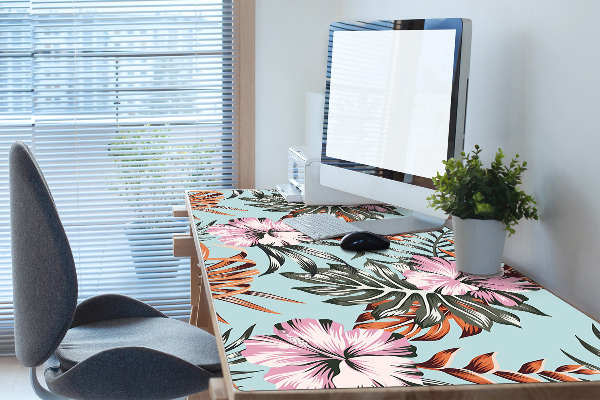Sous-main bureau Fleurs hibiscus