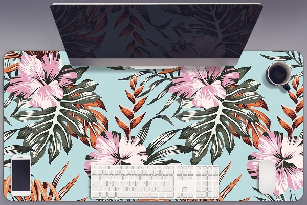 Sous-main bureau Fleurs hibiscus