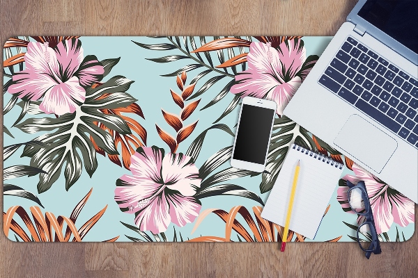 Sous-main bureau Fleurs hibiscus