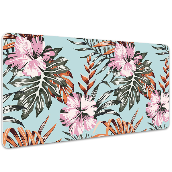 Sous-main bureau Fleurs hibiscus