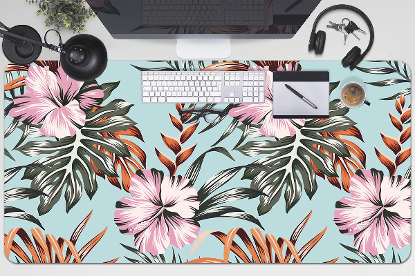 Sous-main bureau Fleurs hibiscus