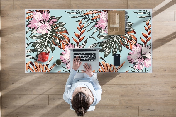Sous-main bureau Fleurs hibiscus