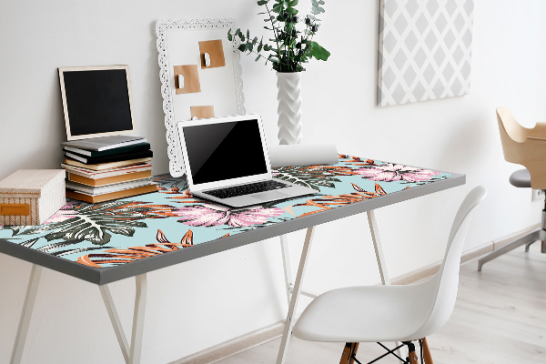 Sous-main bureau Fleurs hibiscus