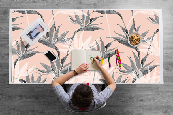 Sous-main bureau Fleurs noires et blanches