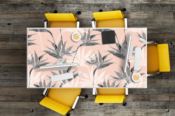 Sous-main bureau Fleurs noires et blanches