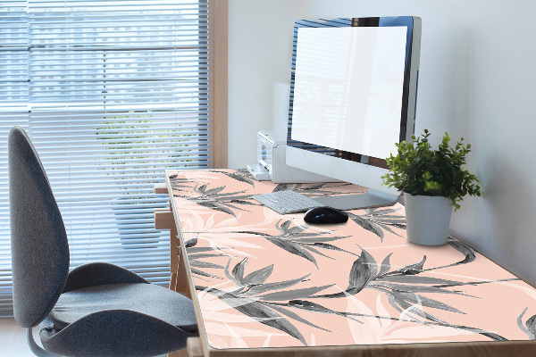 Sous-main bureau Fleurs noires et blanches