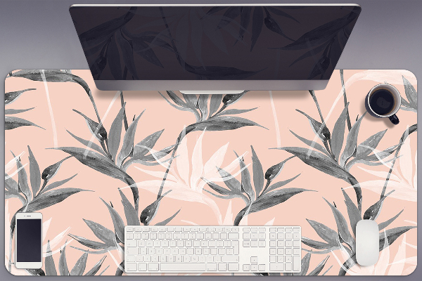 Sous-main bureau Fleurs noires et blanches