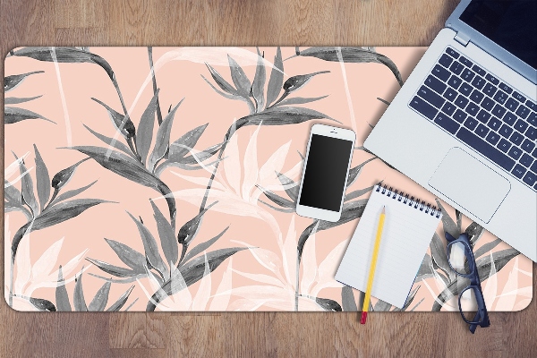 Sous-main bureau Fleurs noires et blanches
