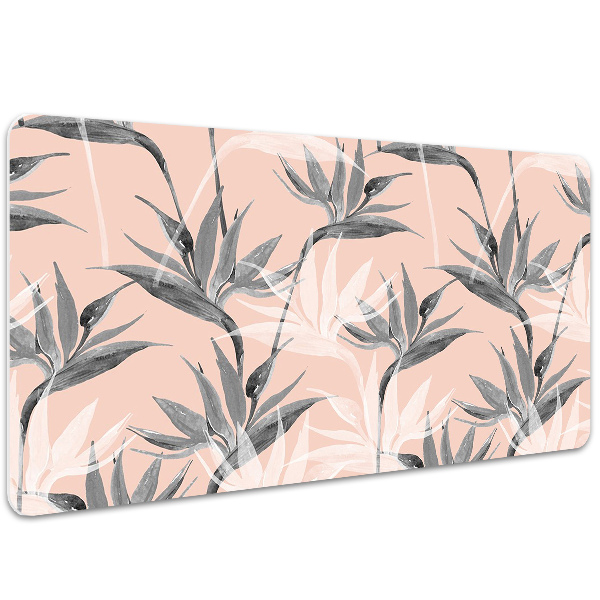 Sous-main bureau Fleurs noires et blanches