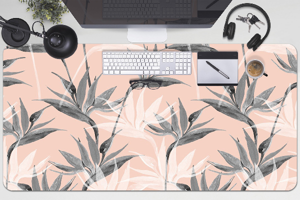 Sous-main bureau Fleurs noires et blanches