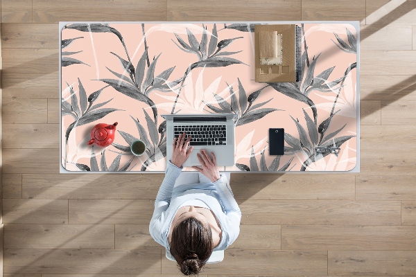 Sous-main bureau Fleurs noires et blanches
