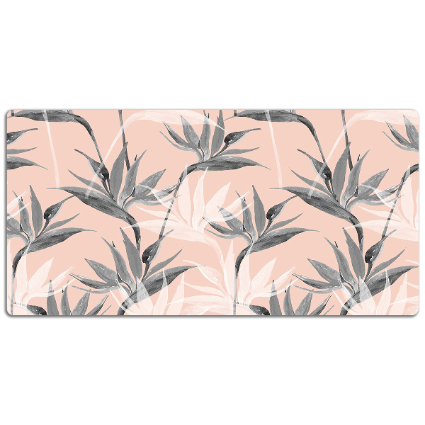 Sous-main bureau Fleurs noires et blanches