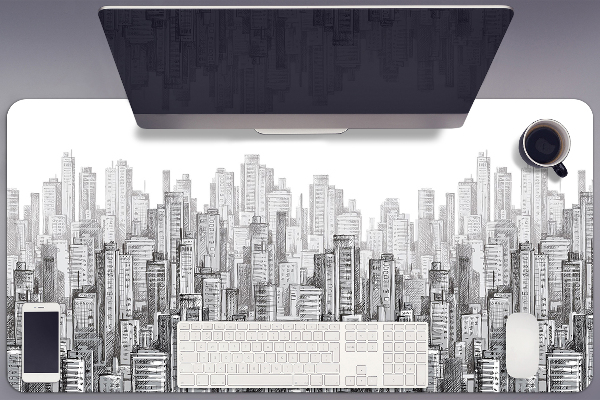 Sous-main bureau Ville noire et blanche