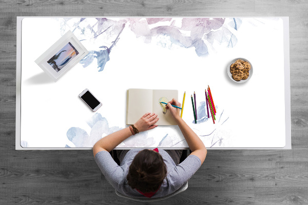 Sous-main bureau Roses pastel