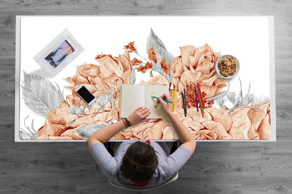 Sous main de bureau Roses épanouies