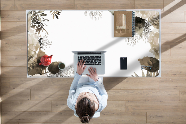 Sous-main bureau Fleurs d'hortensia