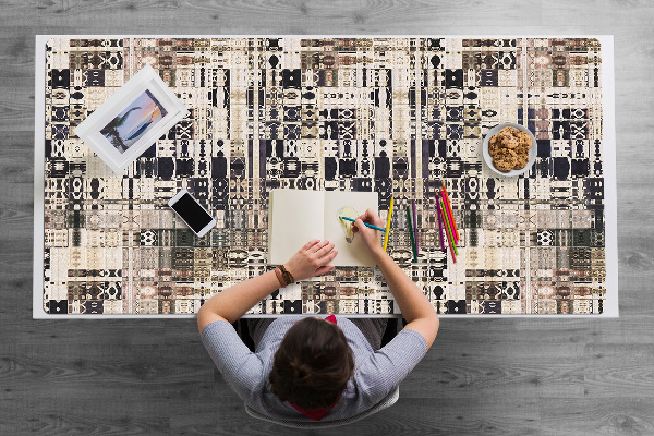 Sous-main bureau Tuiles de style boho