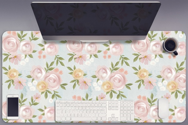 Tapis de bureau Fleurs aquarelles