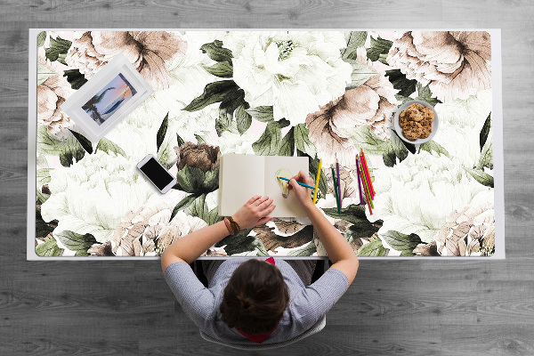 Sous-main bureau Pivotements en fleurs