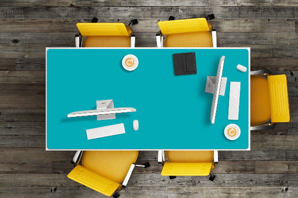 Sous-main bureau Turquoise sombre