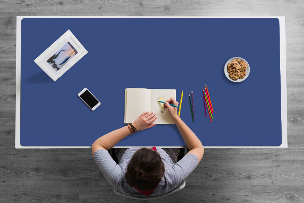 Sous main de bureau Bleu