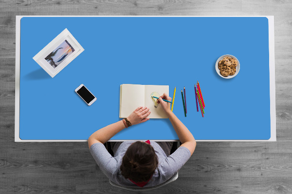Sous main de bureau Bleu