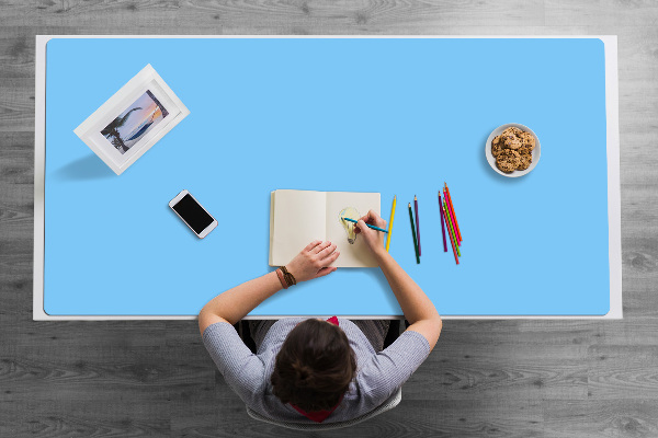 Sous-main bureau Bleu pastel