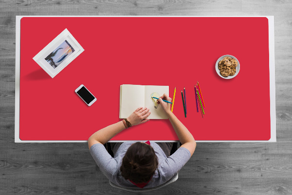 Sous main de bureau rouge