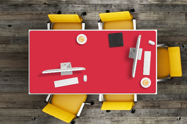 Sous main de bureau rouge