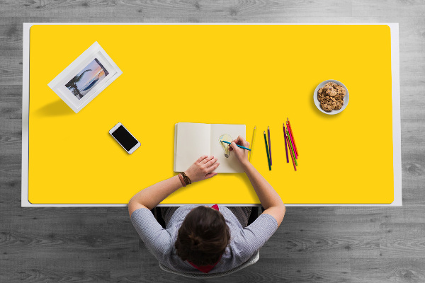 Sous main de bureau Jaune clair