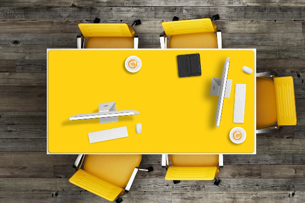 Sous main de bureau Jaune clair