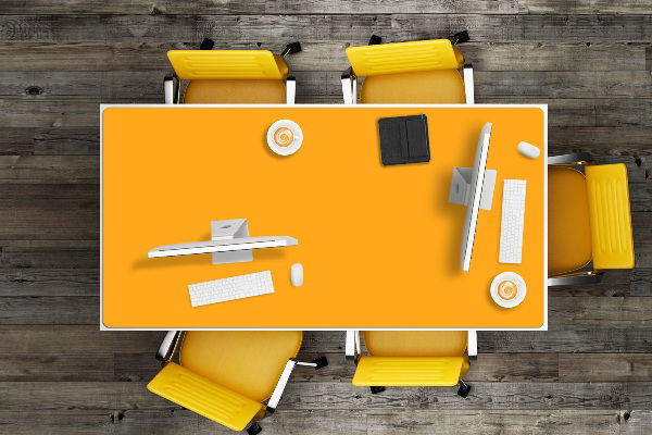 Sous-main bureau Jaune intermédiaire