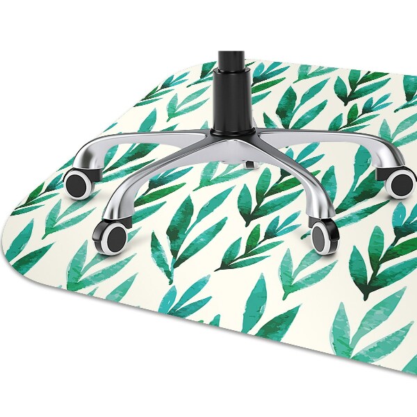 Tapis pour chaise de bureau Feuilles vertes
