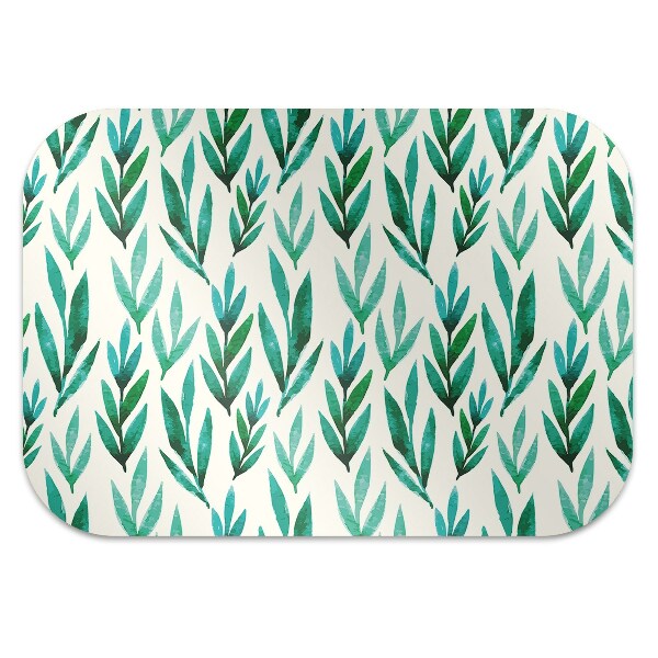 Tapis pour chaise de bureau Feuilles vertes