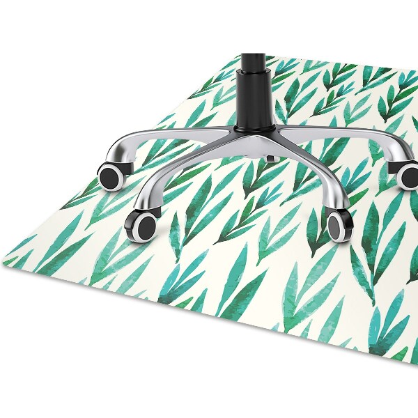 Tapis pour chaise de bureau Feuilles vertes