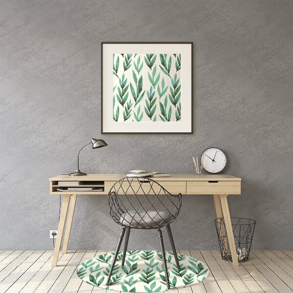 Tapis pour chaise de bureau Feuilles vertes