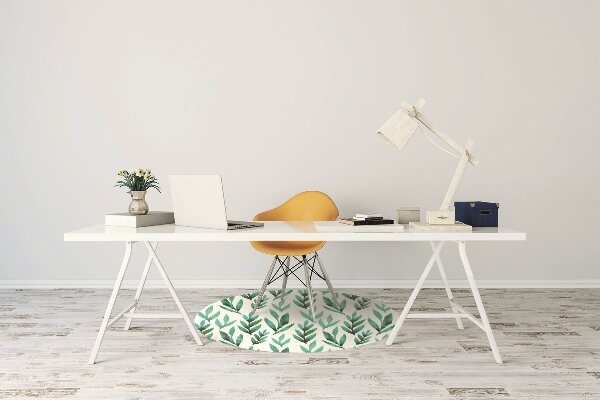 Tapis pour chaise de bureau Feuilles vertes
