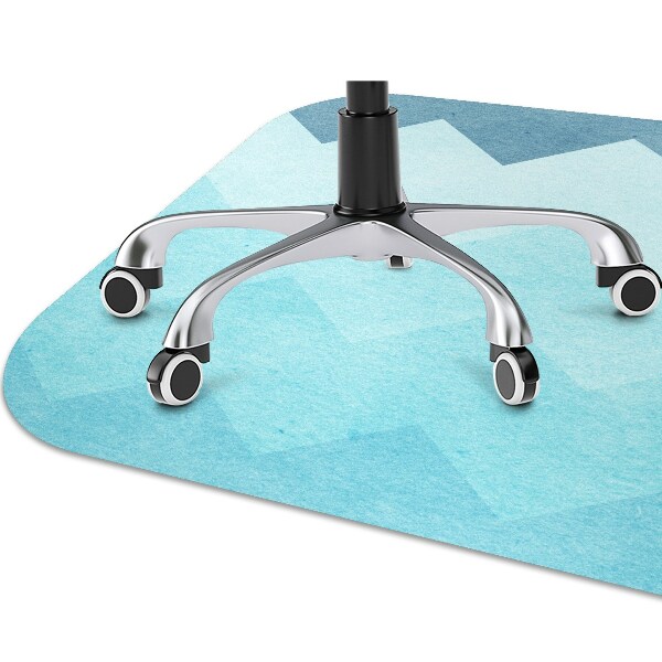 Tapis pour chaise de bureau Zigzags bleu