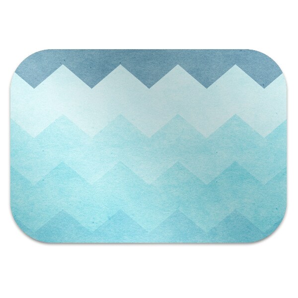Tapis pour chaise de bureau Zigzags bleu