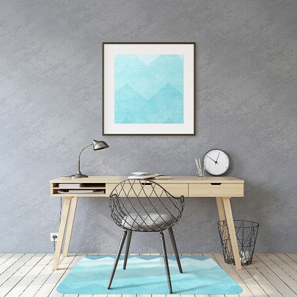 Tapis pour chaise de bureau Zigzags bleu